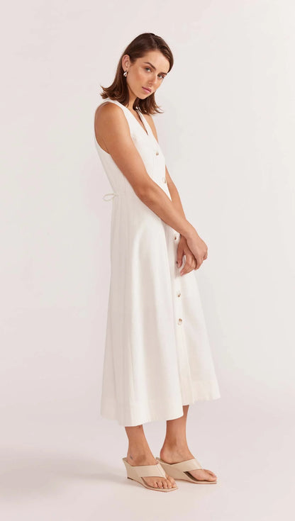 Haze Midi Dress White - Staple the Label