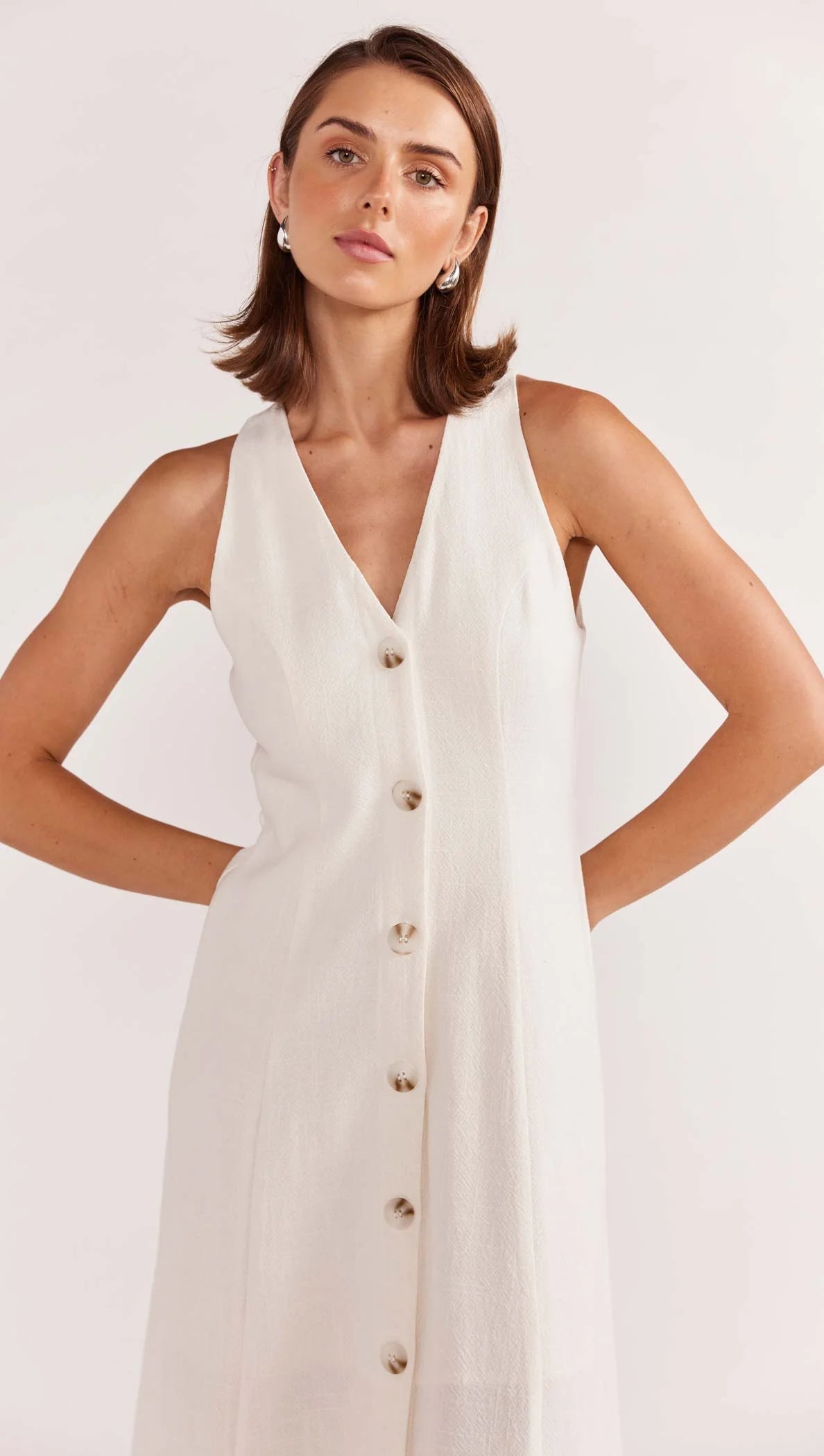 Haze Midi Dress White - Staple the Label