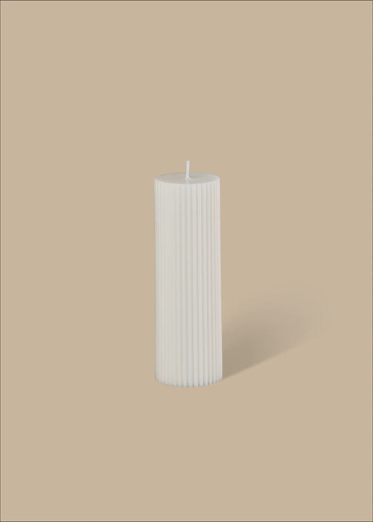 Wide Column Pillar Candle - Cream White