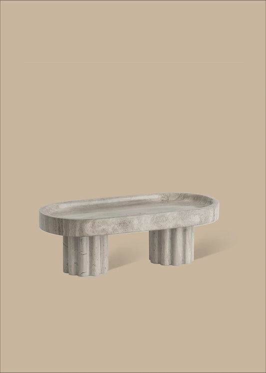 Column Tray - Oval / Wood Grain