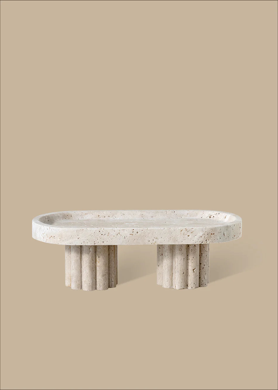 Column Tray - Oval / Travertine