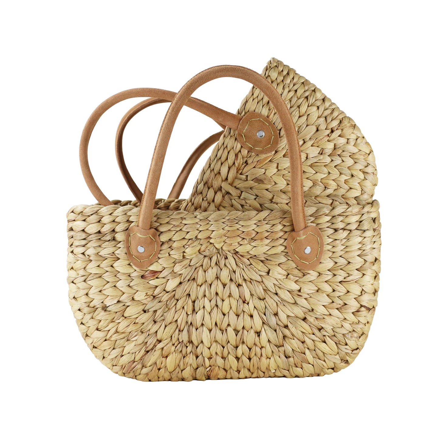 Harvest Basket with Suede Handles