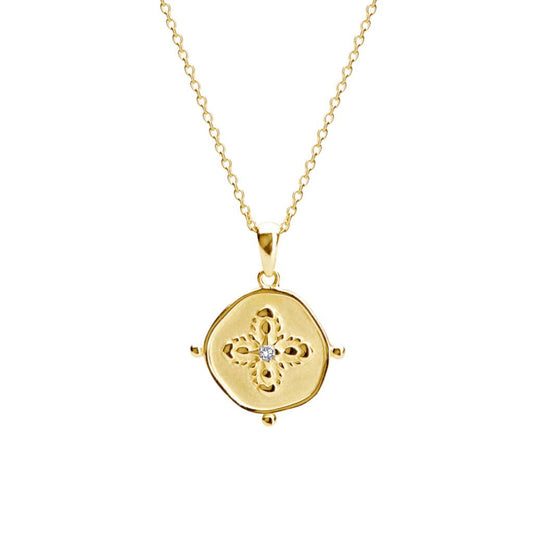 Sahara Medallion Necklace 18KT Yellow Gold