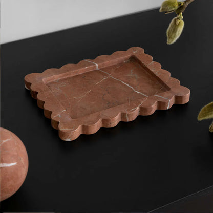 Palazzo Medium Scalloped Tray - Rosso Alicante