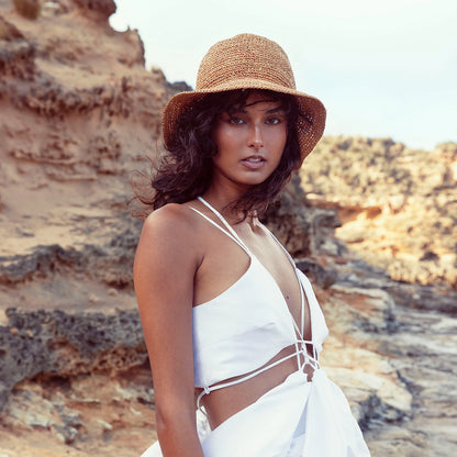 Oonadatta Crochet Bucket Hat - Burnt Orange