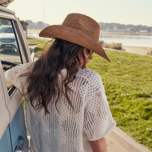 Winton Crochet Fedora - Sandstone