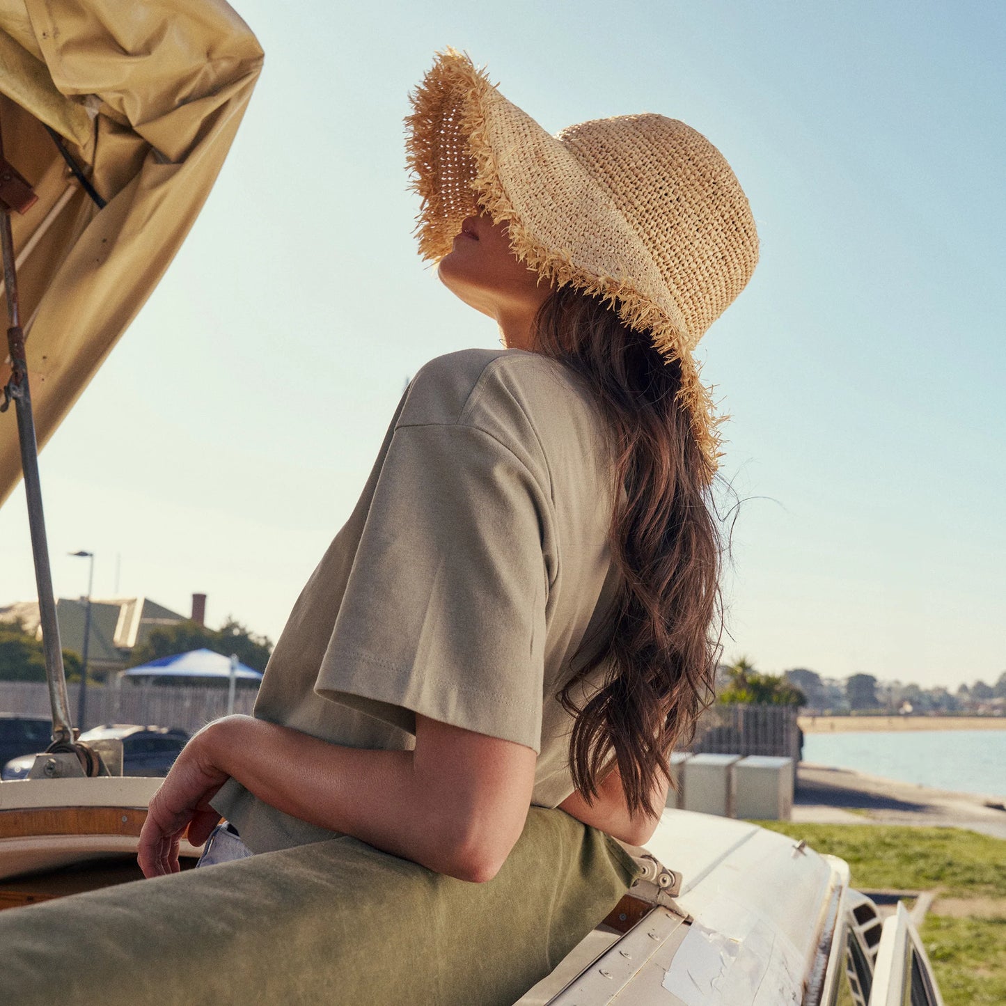 Indra Crochet Bucket Hat - Natural