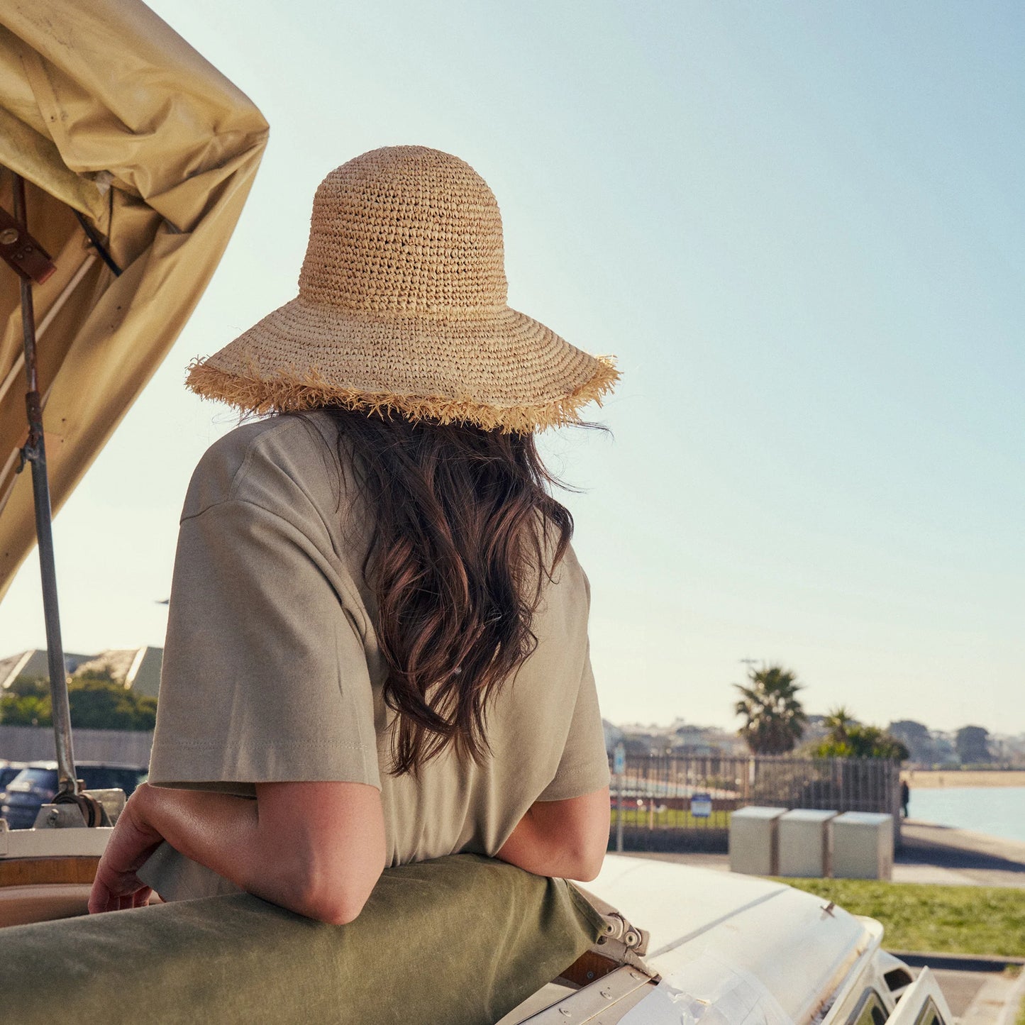 Indra Crochet Bucket Hat - Natural