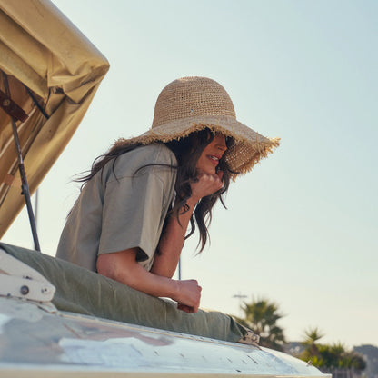 Indra Crochet Bucket Hat - Natural