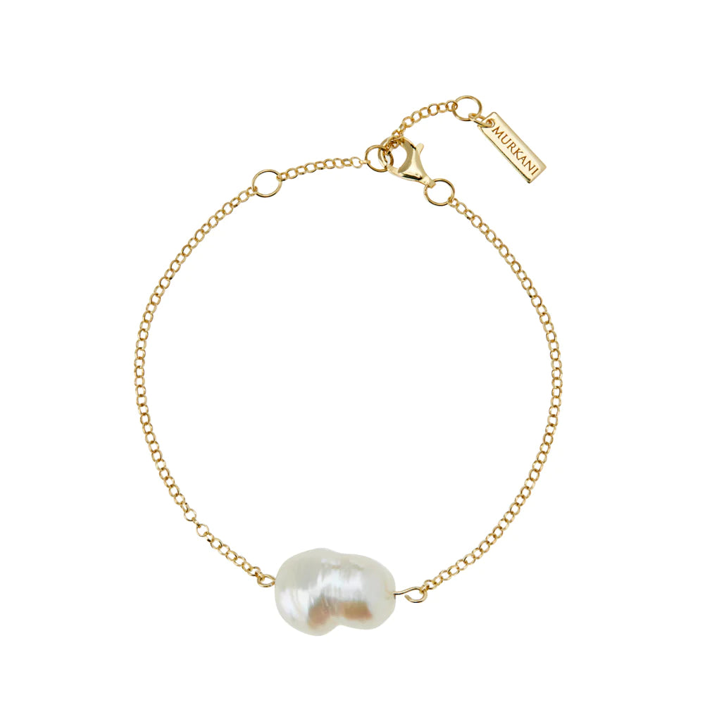 Aphrodite Goddess Pearl Bracelet (20cm) in 18KT Yellow Gold Plate