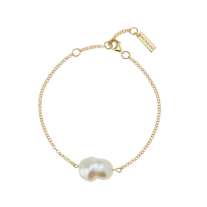 Aphrodite Goddess Pearl Bracelet (20cm) in 18KT Yellow Gold Plate