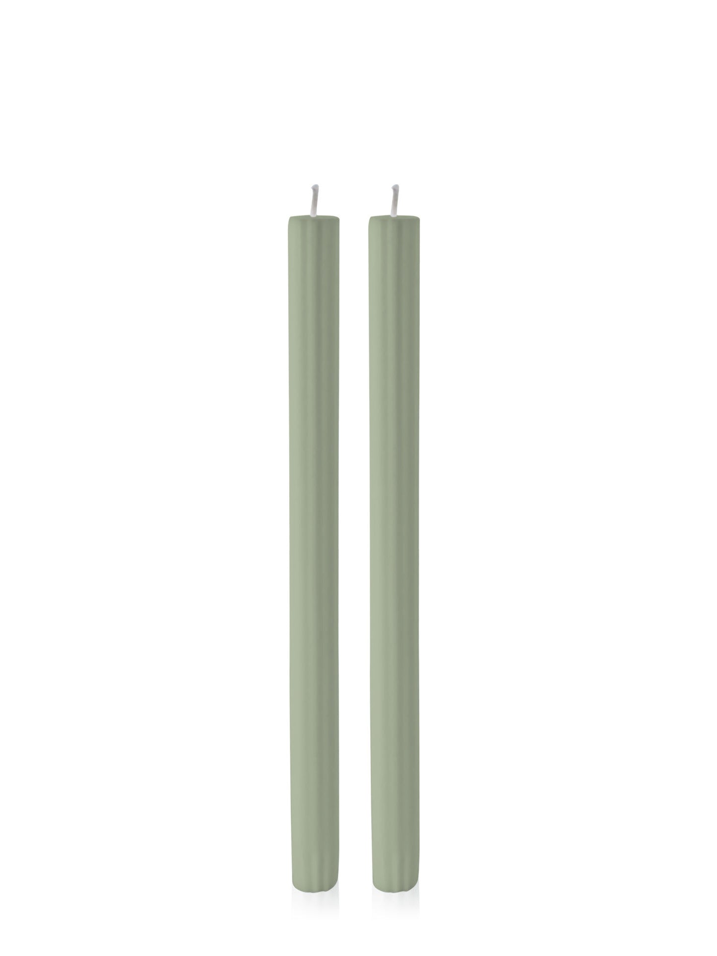 Pale Eucalypt 30cm Fluted Dinner Candle