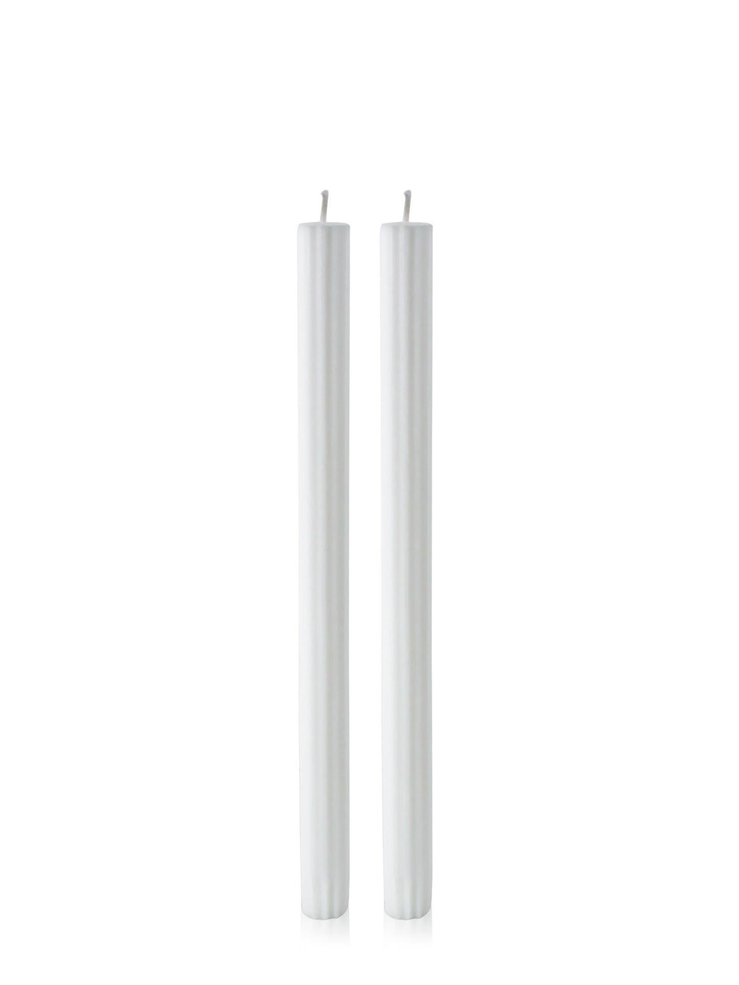 White 30cm Fluted Dinner Candle