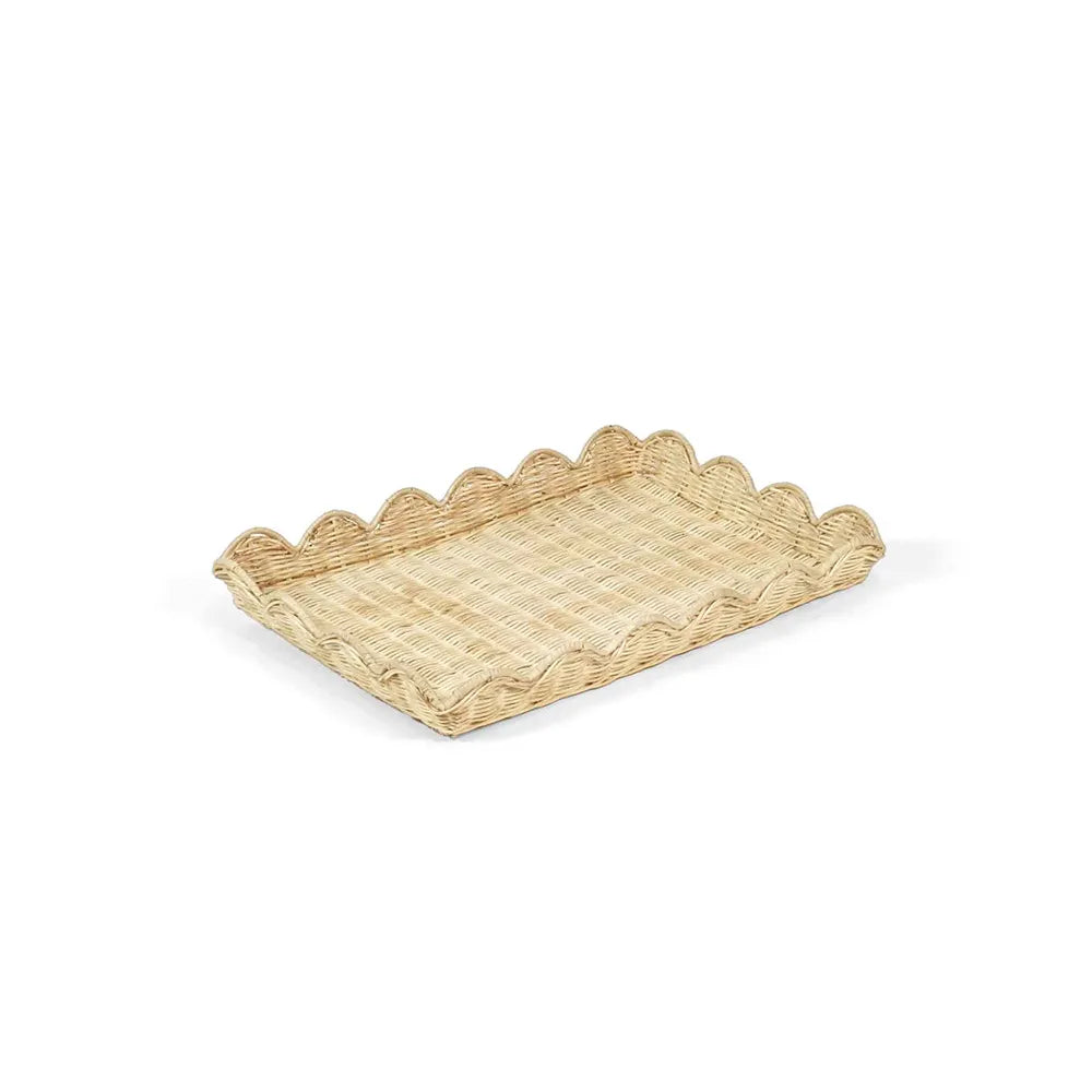 Belle Rattan Scallop Tray