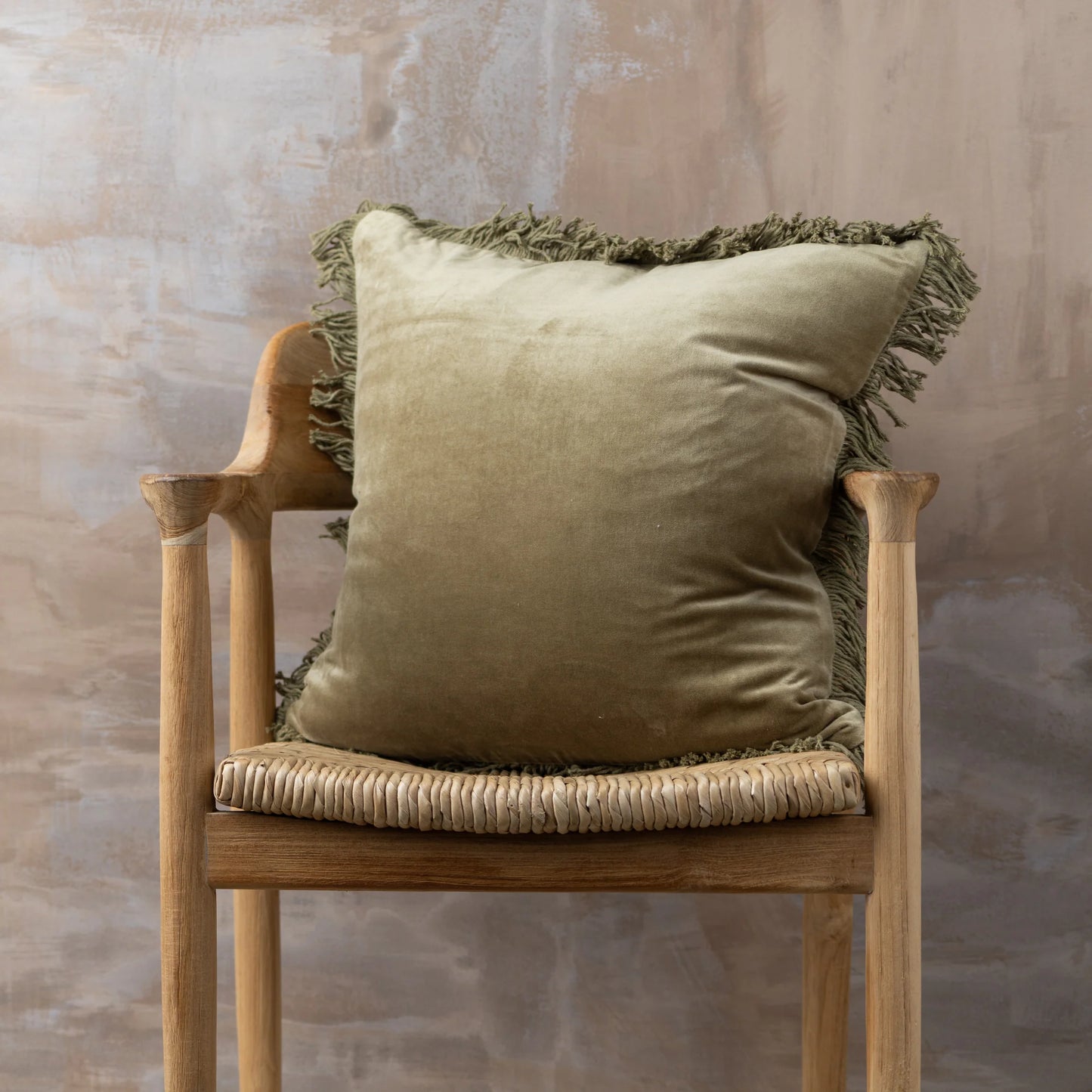 Velvet Cushion Range | Olive