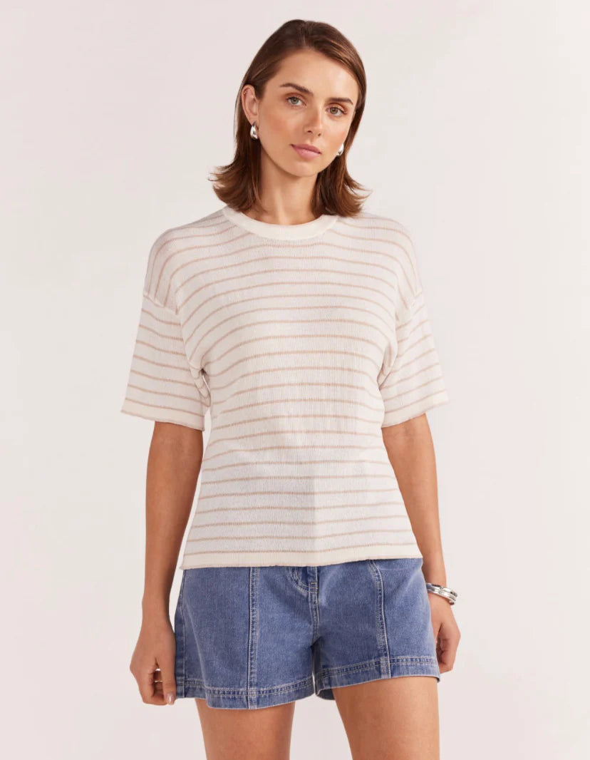 Paige Stripe Knit Tee - Staple the Label