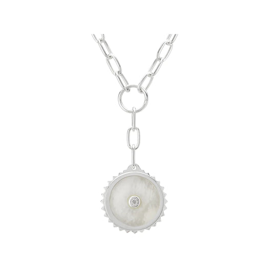 Halcyon Shield Drop Necklace Sterling Silver