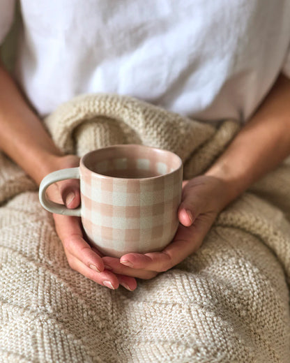 Soft Terracotta Check Mug / Cat’s Pyjamas