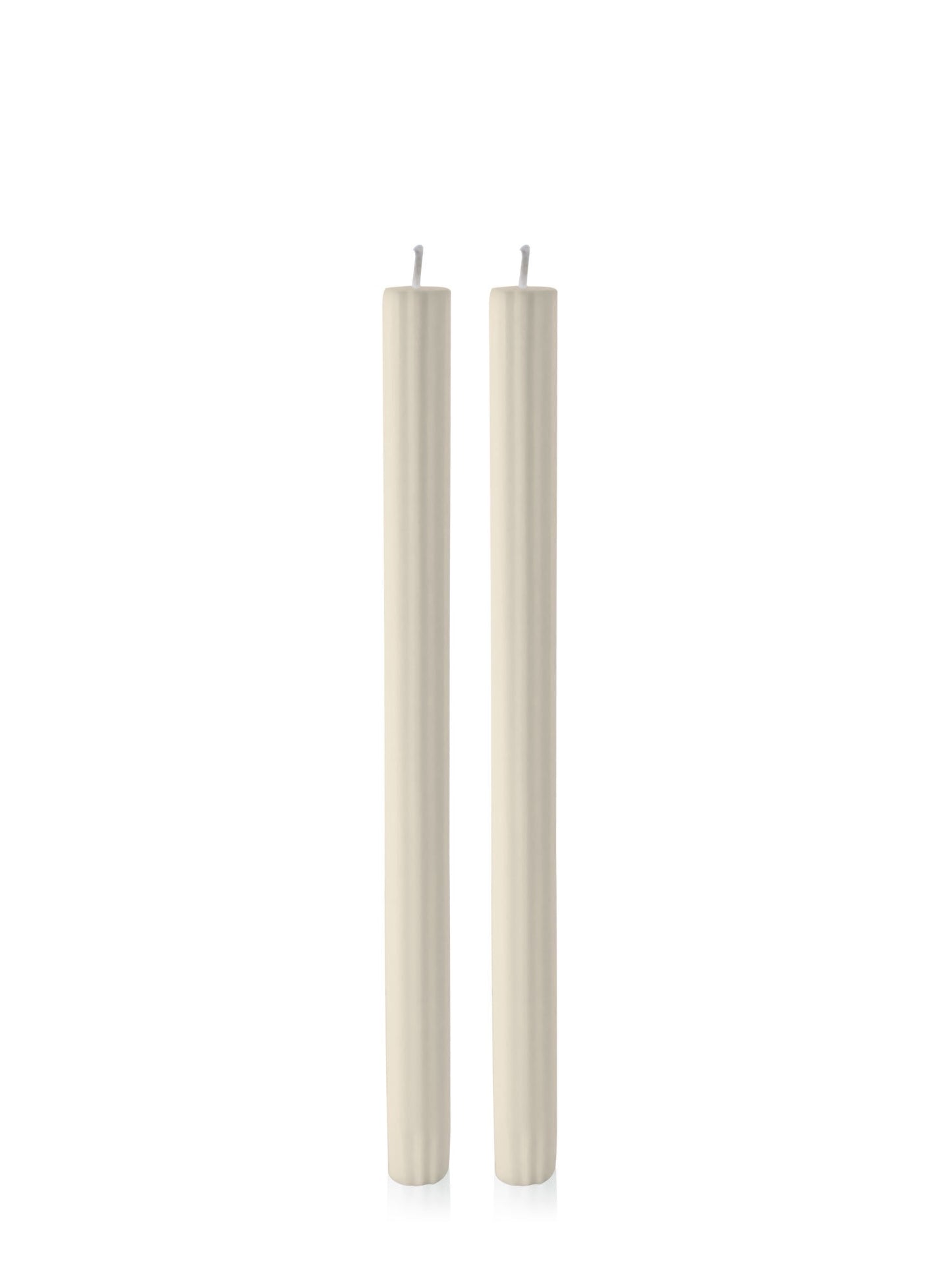 Ivory 30cm Fluted Dinner Candle