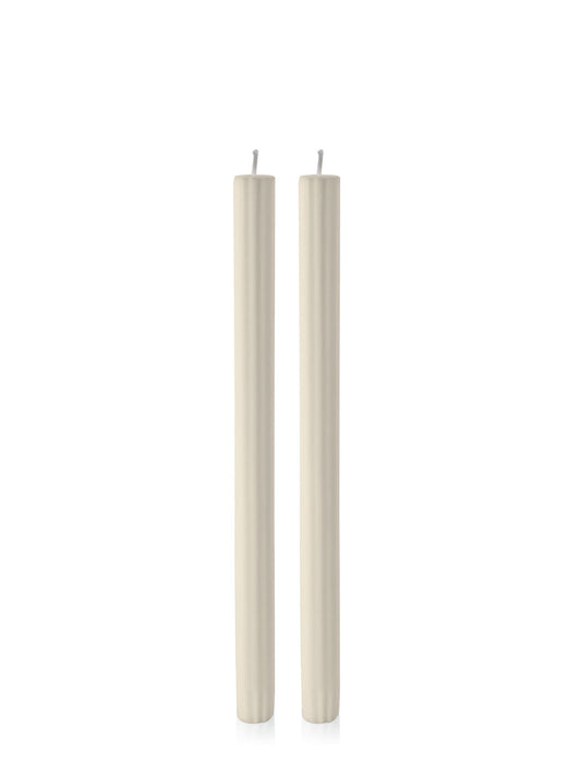 Ivory 30cm Fluted Dinner Candle