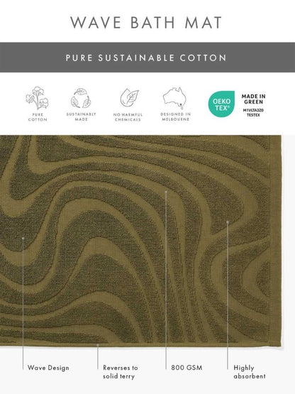 AURA BATH MAT WAVE WILLOW