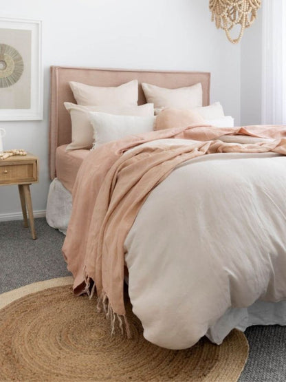 AURA THROW LINEN FRINGE CLAY