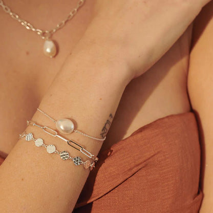 Aphrodite Goddess Pearl Bracelet (20cm) in Sterling Silver