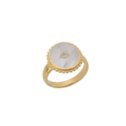 Halcyon Shield Ring in 18KT Yellow Gold Ring