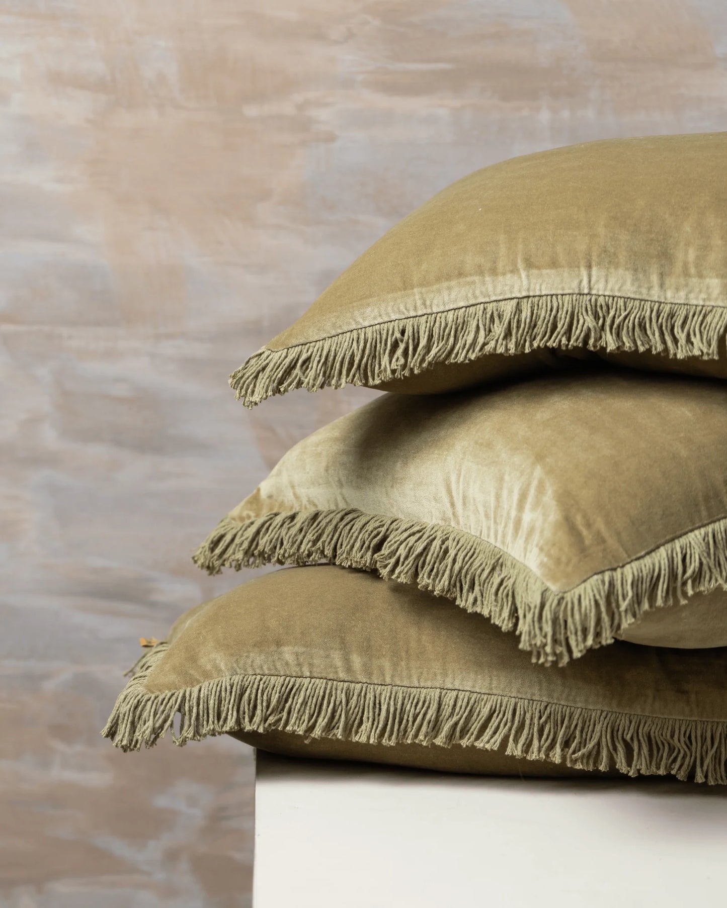 Velvet Cushion Range | Olive