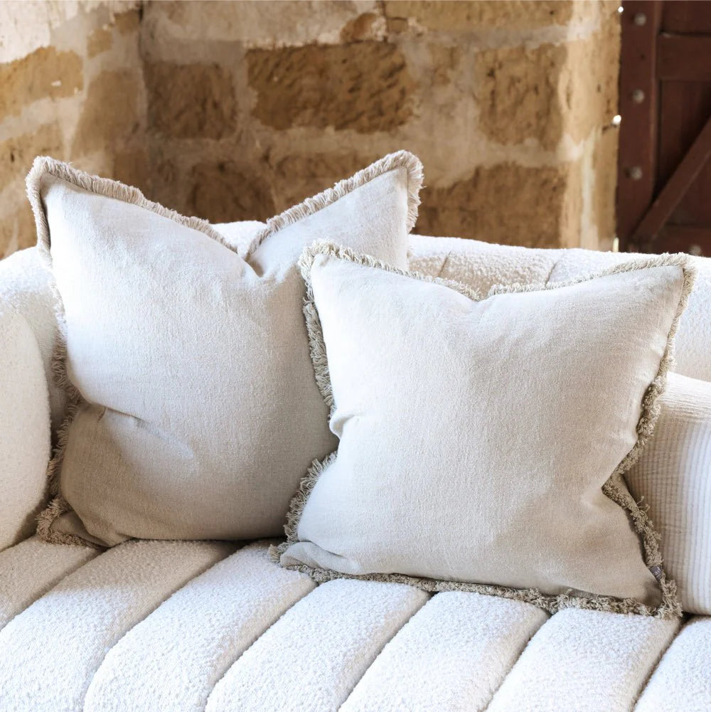 Luca Linen Boho Cushion - Natural 50 x 50cm