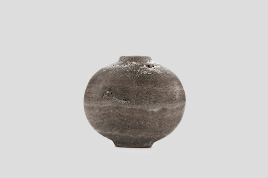 Celeste Vase Ellipse Titanium Travertine