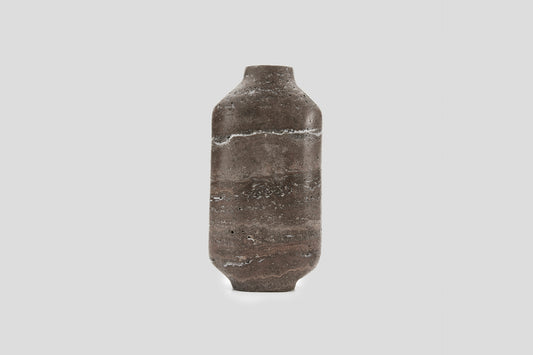 Celeste Vase Oblong Titanium Travertine