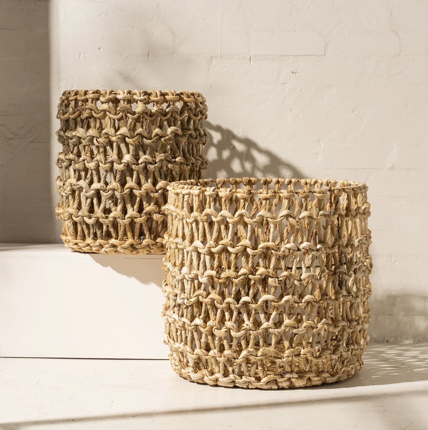 Yael Banana Bark Twisted Basket Small